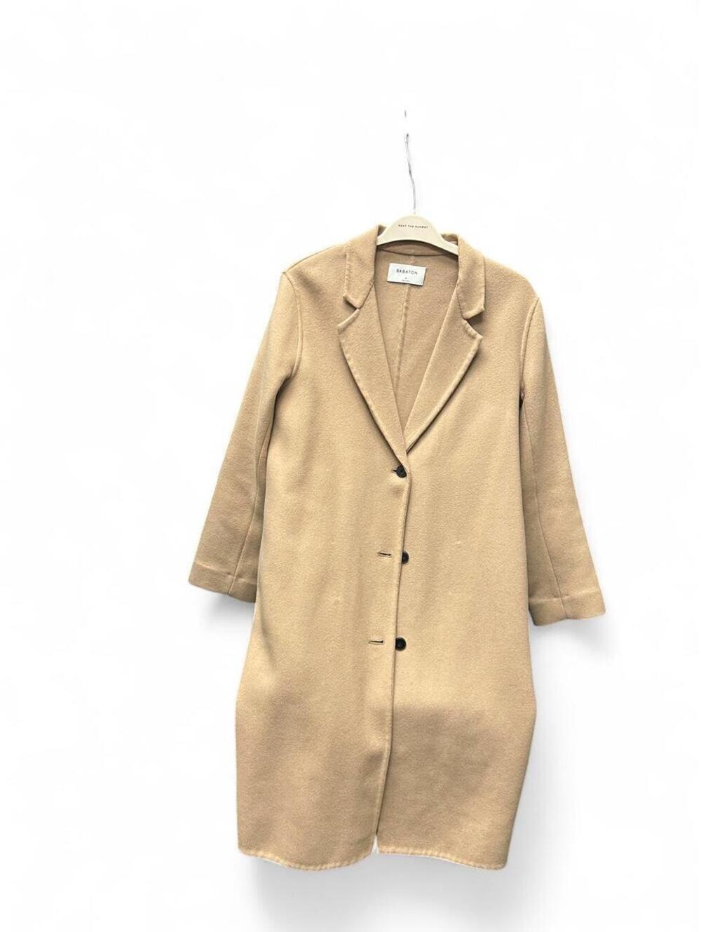 Babaton Tan Wool Blend Coat